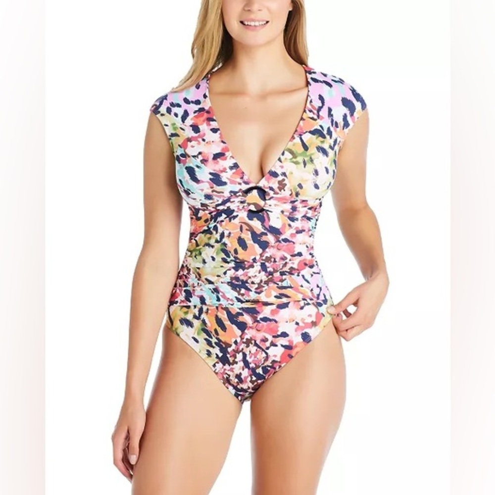 Bleu by Rod Beattie Party Animal Cap-Sleeve One-Piece Swimsuit NWT Size 6